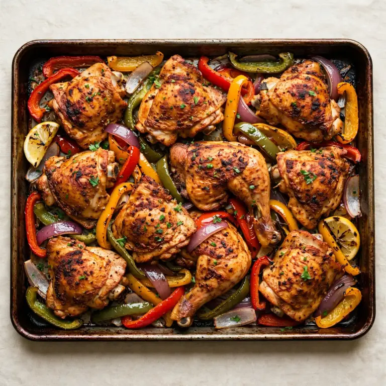 Blech-Cajun-Hähnchen mit Paprika – Restaurant-Qualität im Handumdrehen