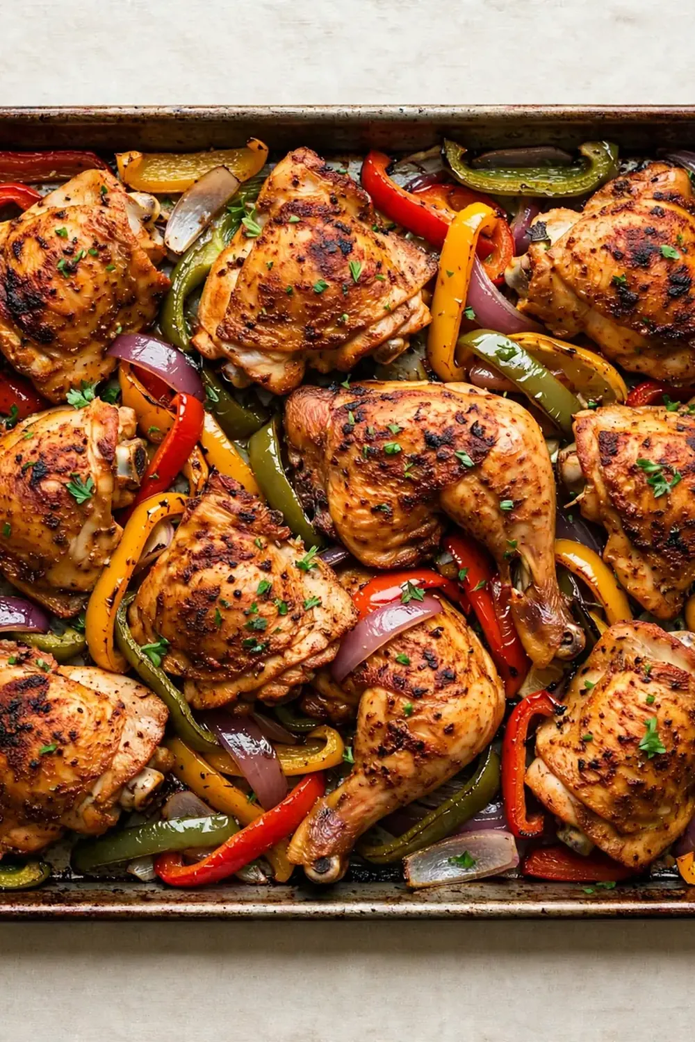 Sheet Pan Cajun Chicken and Bell Peppers