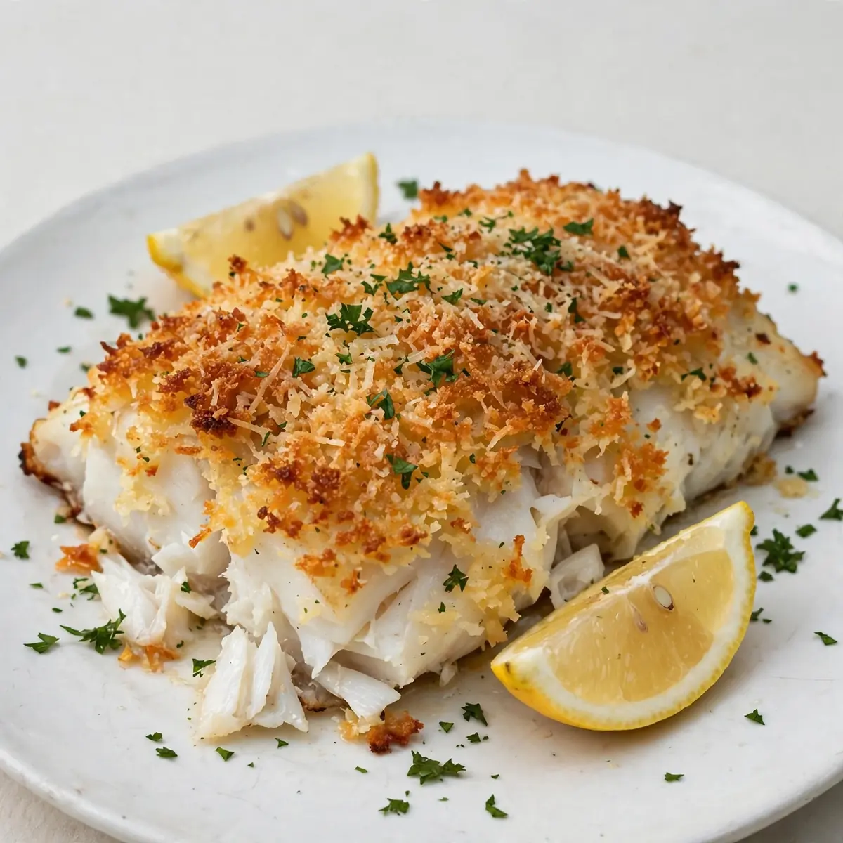 Gebackener Kabeljau mit knuspriger Parmesan-Kruste