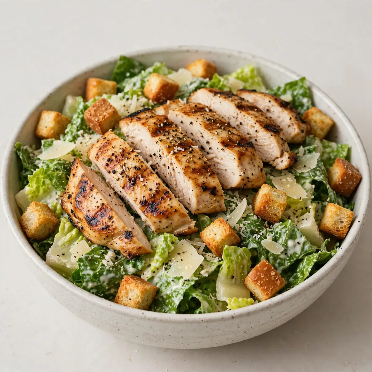 Gegrillter Hähnchen-Caesar-Salat