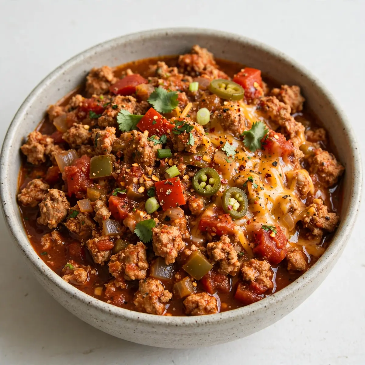 Herzhaftes Putenhack-Chili