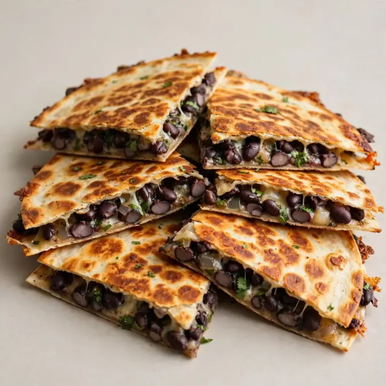 Knusprige Black Bean Quesadillas Restaurantstil für Gäste