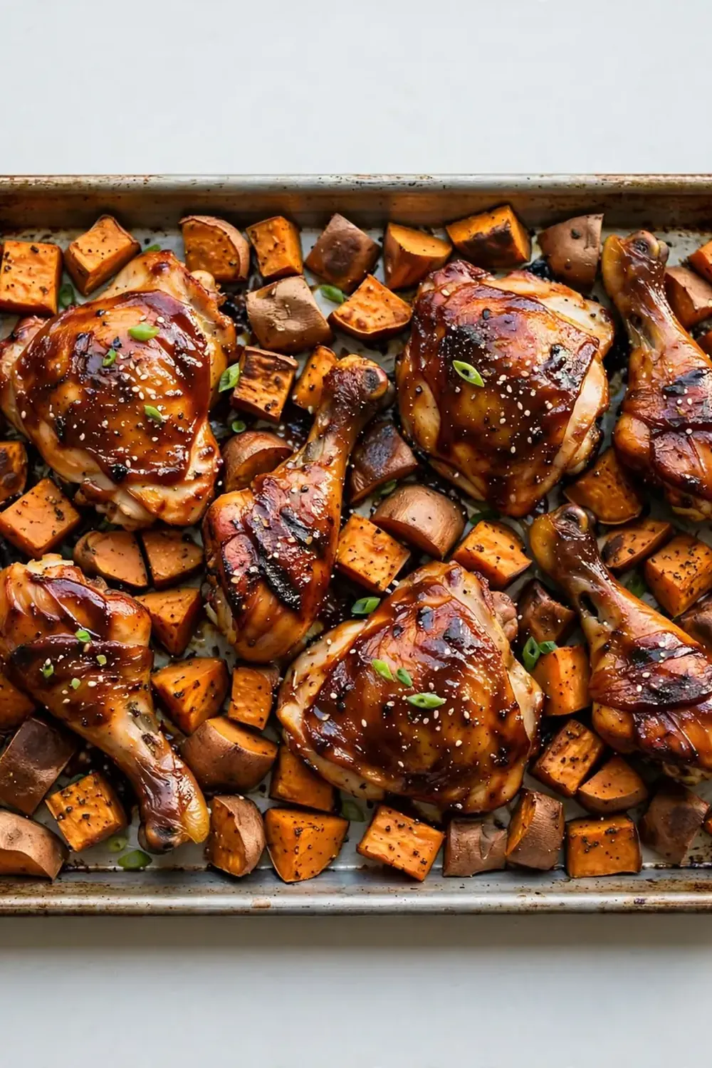 Sheet Pan BBQ Chicken and Sweet Potatoes