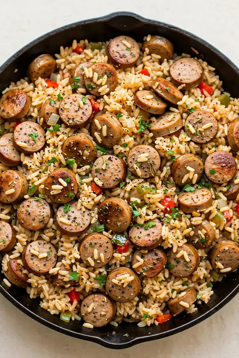 Turkey Sausage and Rice Skillet