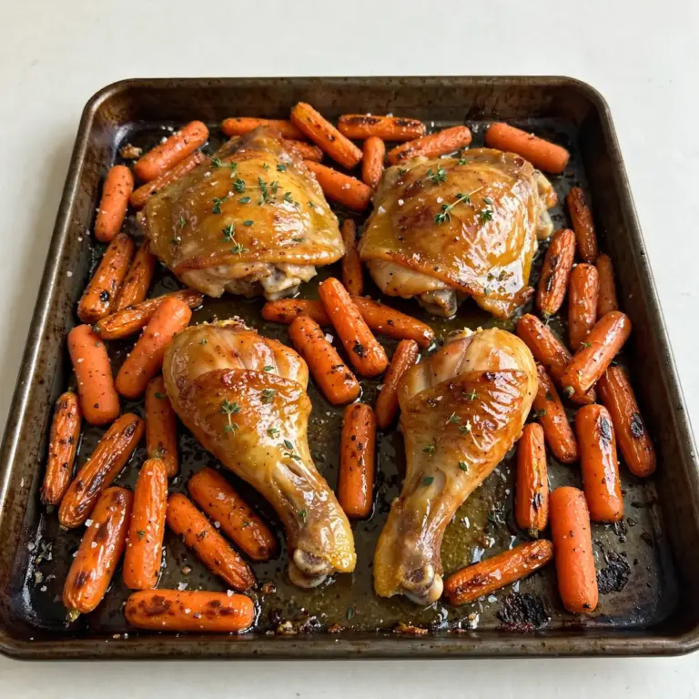 Restaurant-Quality Blech-Honig-Senf-Hähnchen mit Karotten