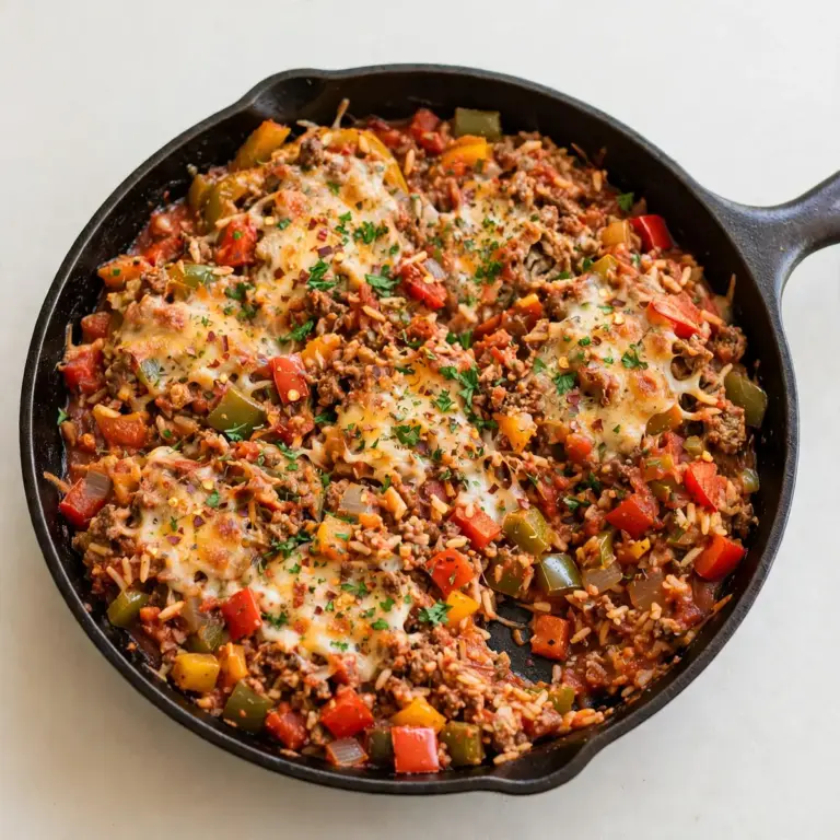 Restaurant-Reife Gefüllte Paprika aus der Pfanne