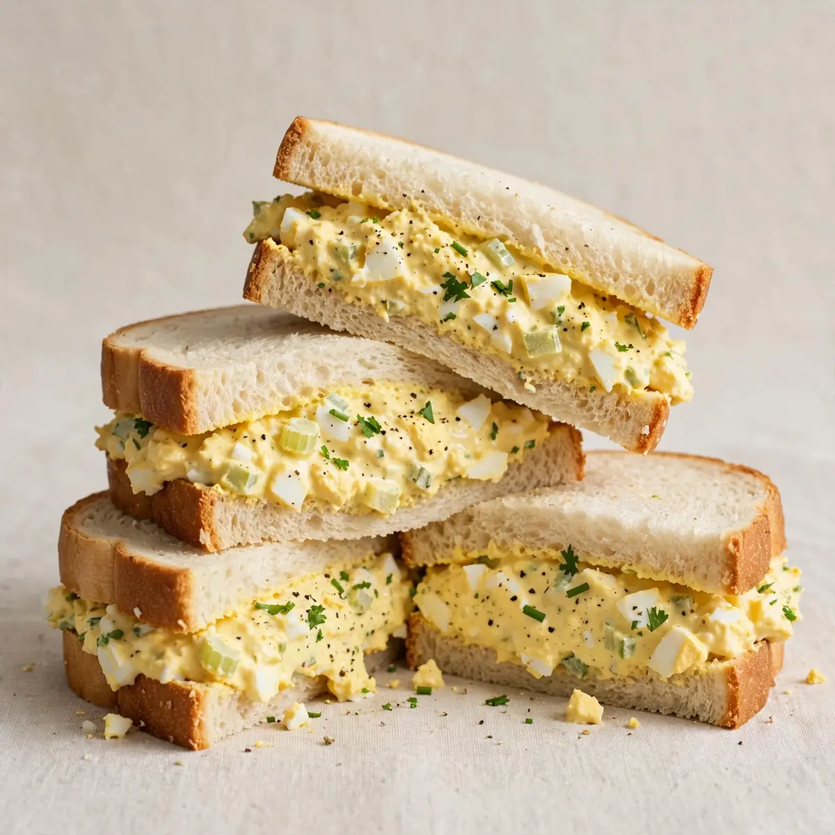 Restaurant-Reife Klassische Eiersalat-Sandwiches