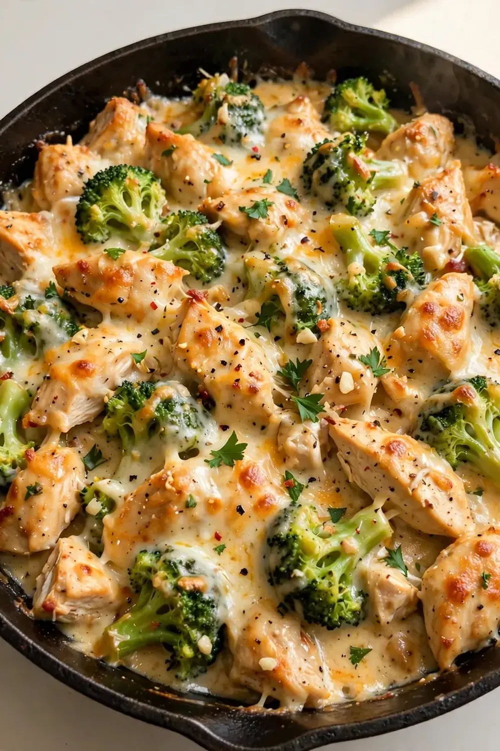Cheesy Chicken and Broccoli Skillet