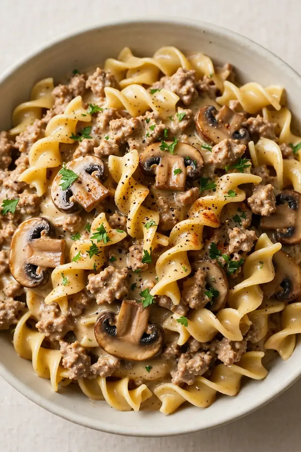 Easy Ground Turkey Stroganoff