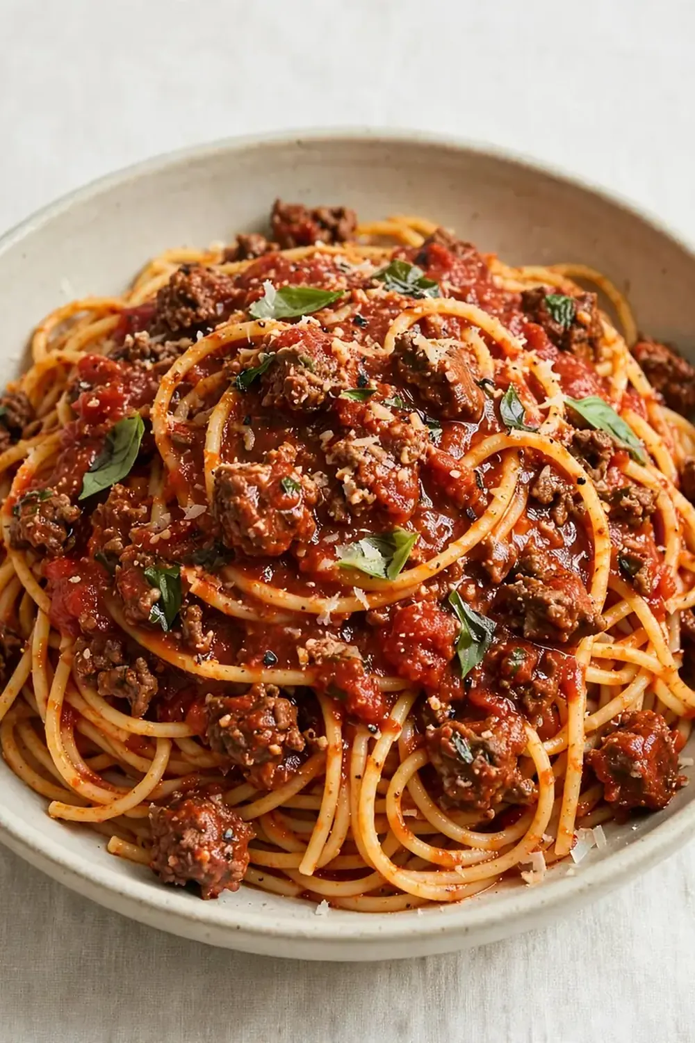 Homemade Spaghetti with Beef Marinara
