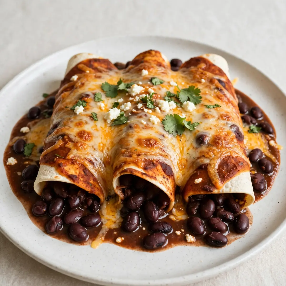 Restauranttaugliche Schwarze-Bohnen-Enchiladas mit Käse