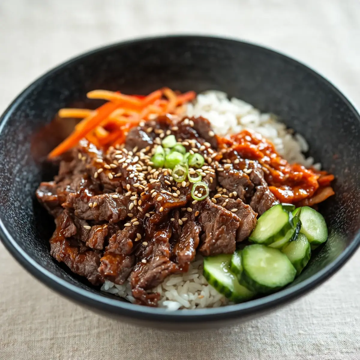 Scharfe Koreanische Beef Bulgogi Bowls