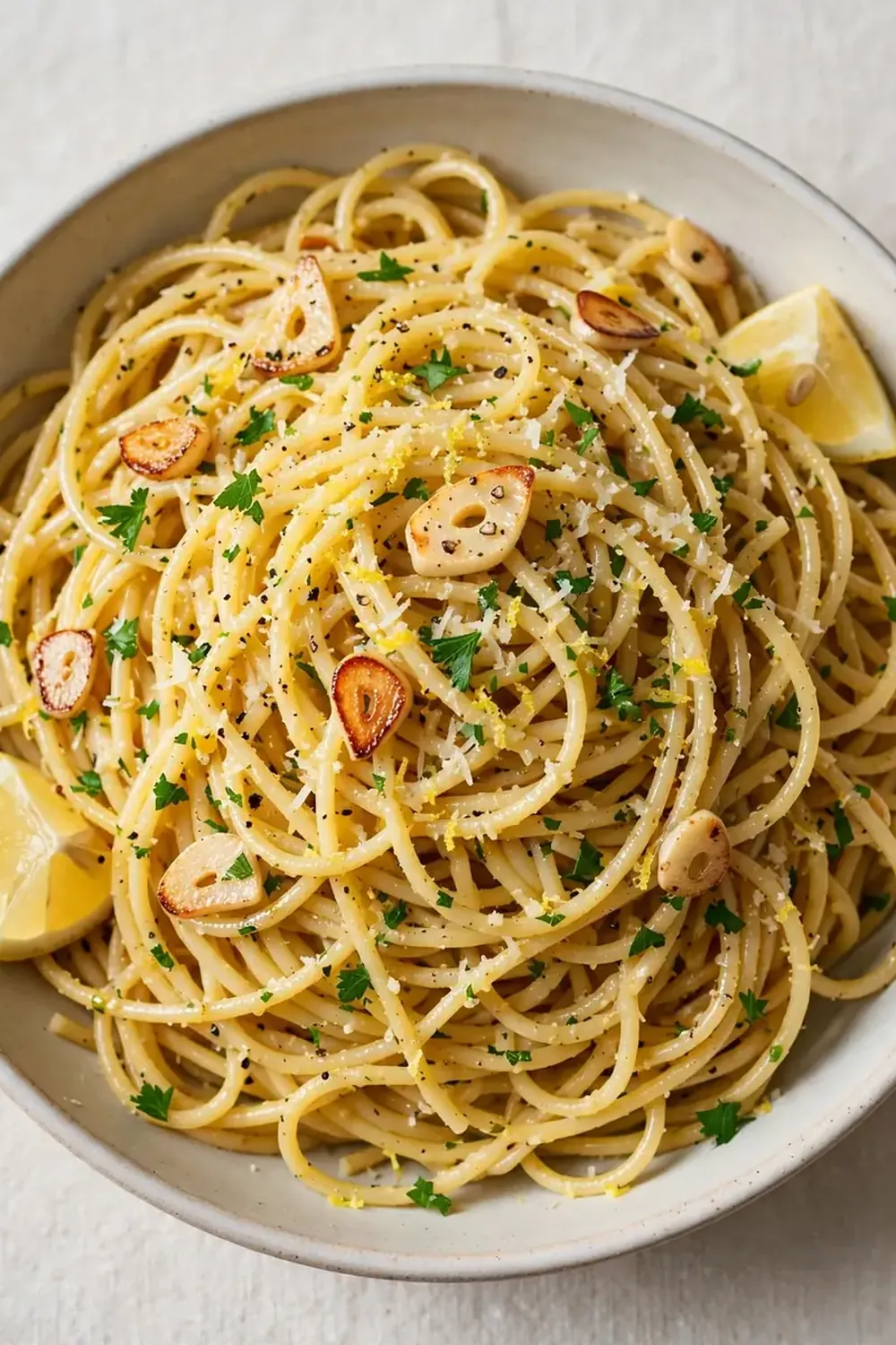 Quick Lemon Garlic Spaghetti