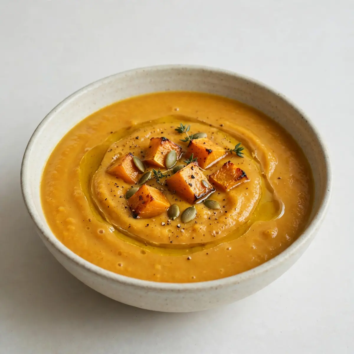 Gemütliche Geröstete Butternut-Kürbissuppe