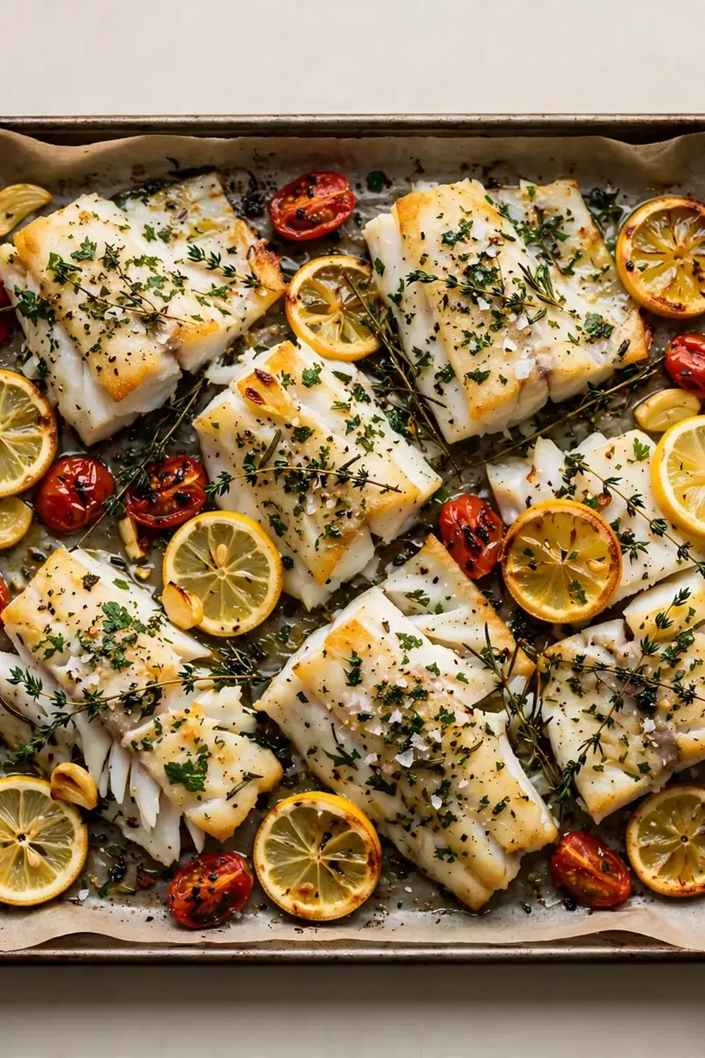 sheet pan lemon herb cod