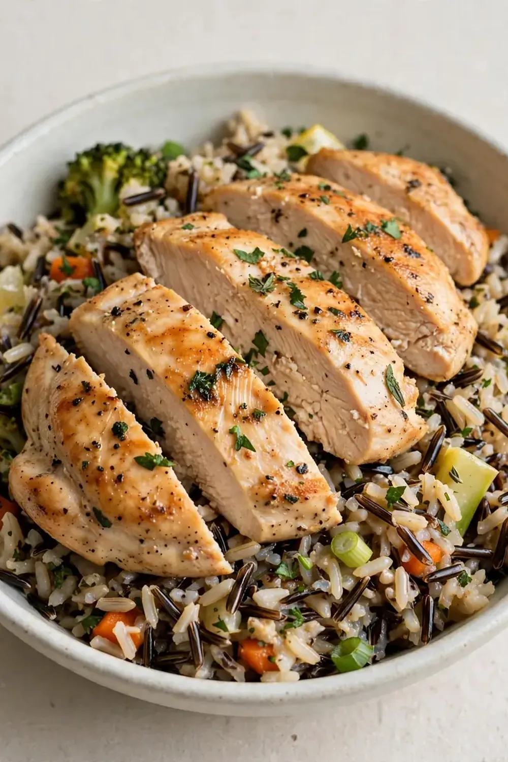 healthy chicken and wild rice