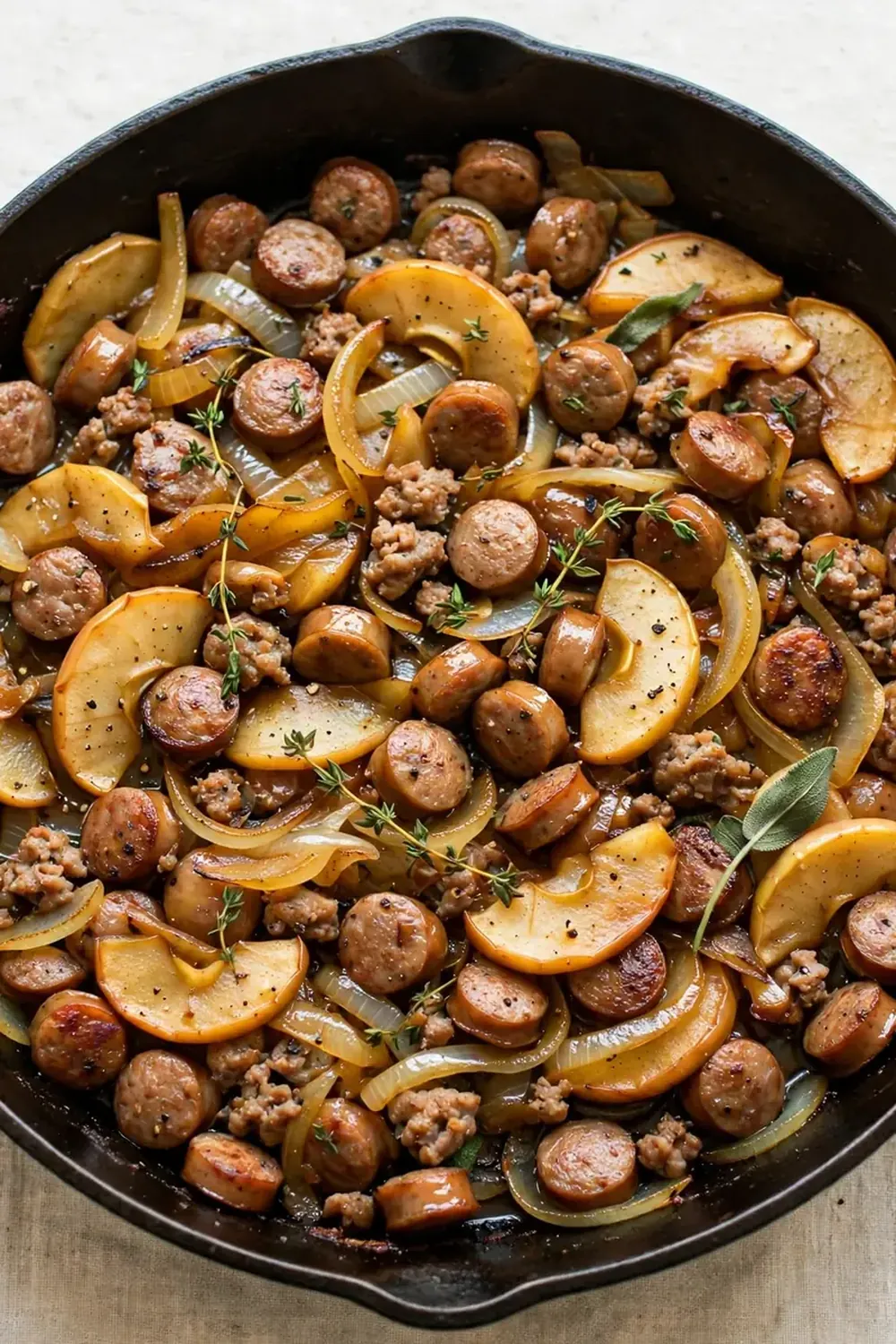 minute apple sausage skillet